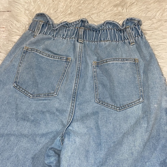 Oak + Fort Elastic Paperbag Raw Hem Straight Leg High Rise Jeans - Picture 14 of 14